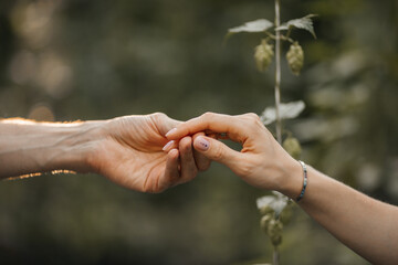 guy and girl holding hands