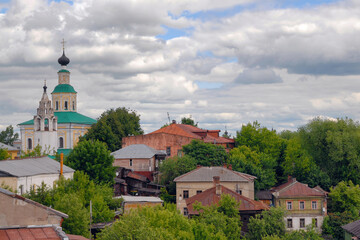Fototapeta na wymiar Cityscape of Vladimir. View at church of St. George (Georgievskaya church, XII century). Vladimir Oblast, Russia.