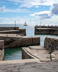 Sunny Charlestown harbour Cornwall