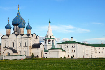 Fototapeta na wymiar Nativity (Rozhdestvensky) cathedral (early XIII century). Suzdal town, Vladimir Oblast, Russia.