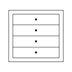 wooden drawers furniture isolated icon line style