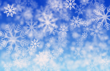 Fototapeta na wymiar snowflakes on blue background