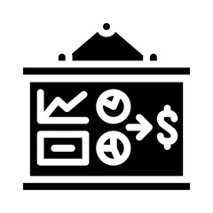 business plan presentation glyph icon vector illustration