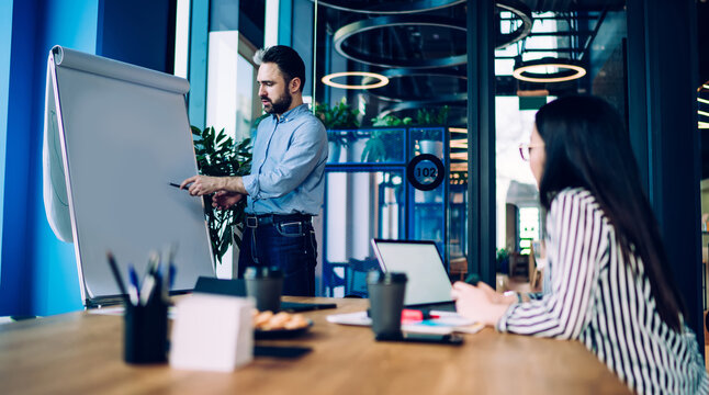 Creative managers preparing business proposals