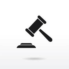 Hammer Judge icon vector . Judge sign