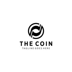 Modern creative circle coin sign Concept technology Logo Design Template