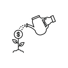 Investment line icon isolated on white background. Vector illustration