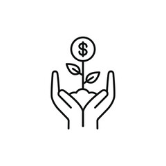 Investment line icon isolated on white background. Vector illustration