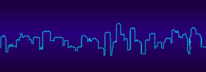 One line cityscape silhouette