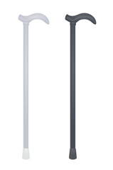 Silver walking sticks. vector illustration