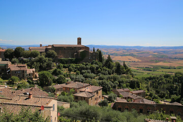 Fototapeta premium The small medieval village of Montalcino in Tuscany, Italy