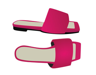 Rose  woman sandal. vector illustration
