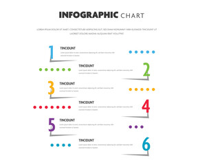 Naklejka premium Infographic graph chart layout with colored values and big numbers, modern and clean business template