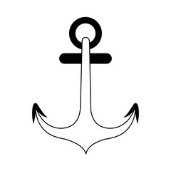 anchor nautical maritime line icon style white background