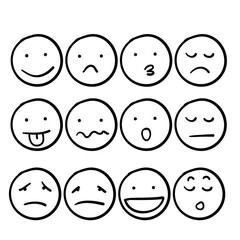 hand drawn doodle smiley emoticon illustration set cartoon