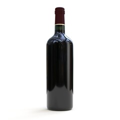 mock up - bouteille de vin rouge sur fond blanc