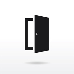 Door icon vector . Open Door sign