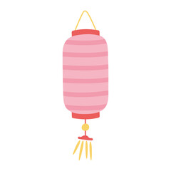 pink chinese lantern decoration isolated icon style