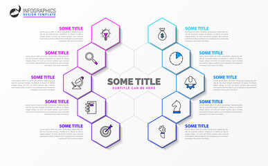 Infographic design template. Creative concept with 10 steps