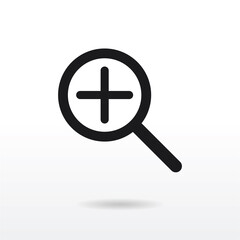 Zoom icon vector . Magnify Zoom sign