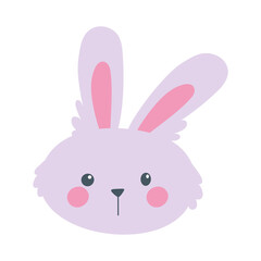 cute face rabbit animal cartoon isolated icon style