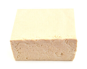 Fresh Tofu cubes isolated on white
