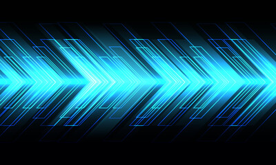 Abstract blue arrow light direction on black design modern futuristic technology background vector illustration.