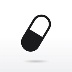 Capsule icon vector . Pill sign