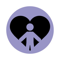 together, person in heart relationship friendly romantic pictogram block silhouette icon