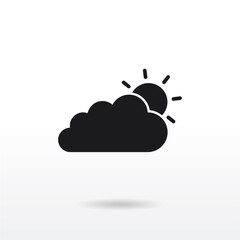 Cloud With Sun icon vector