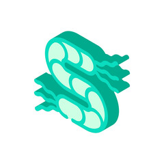 spirilla bacteria isometric icon vector isolated illustration