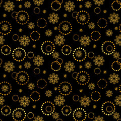 Seamless gold pattern on a black background