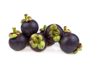 Mangosteen isolated on the white background .