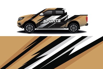 Naklejka premium Sports car wrapping decal design 