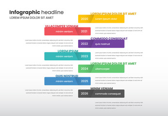7 options infographic timeline layout, modern business template