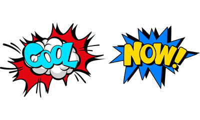 Sound Speech Bubbles with Word Inside Vector Set