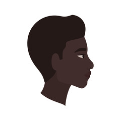 black man cartoon in side view vector design