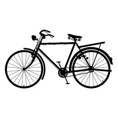 Fototapeta na wymiar Classic Bicycle Icon Silhouette Detailed Bike
