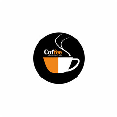 Coffee badge or Coffee logotype with cup.