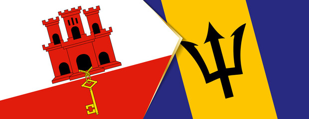 Gibraltar and Barbados flags, two vector flags.