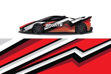 Sports car wrapping decal design	