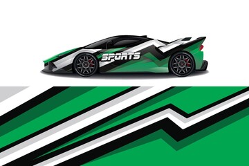 Sports car wrapping decal design	