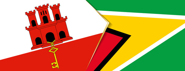 Gibraltar and Guyana flags, two vector flags.