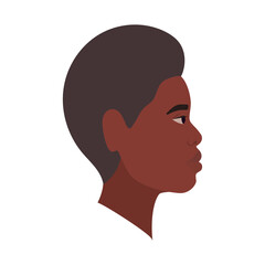 black man cartoon in side view vector design