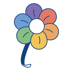 Isolated flower gay community lgbtq icon - Vector