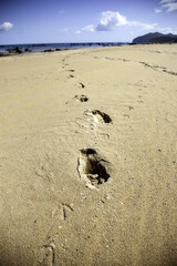 Footprints on beach