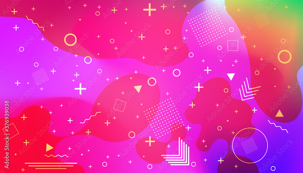 Poster abstract modern graphic element. dynamical colored forms and waves. gradient abstract banner with fl