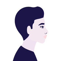 man cartoon in side view vector design