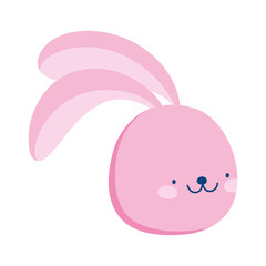 pink rabbit face animal domestic cartoon isolated icon style