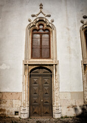 Ornate Wooden Doors With Stylised Stone Borders, Lisbon, Portugal  